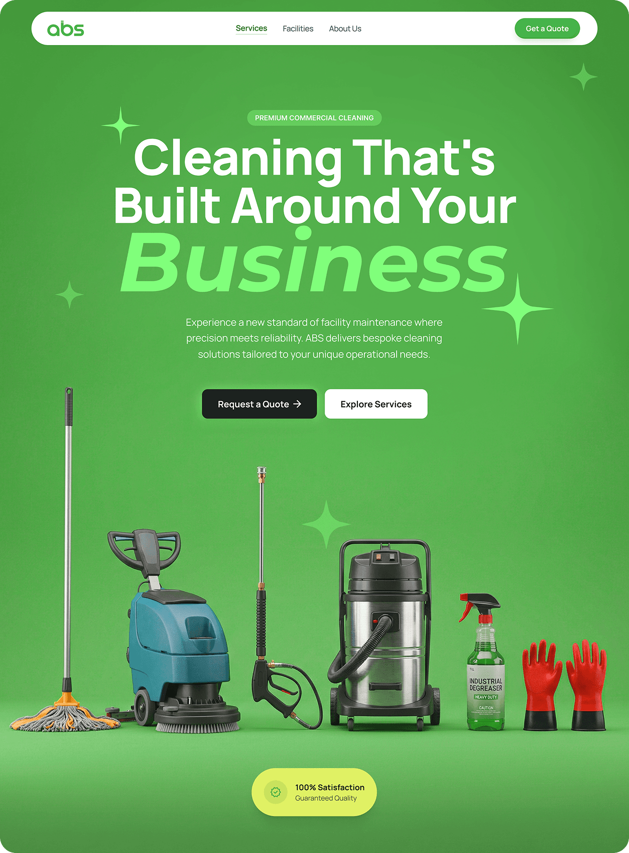 ABS Commercial Cleaning — green theme concept