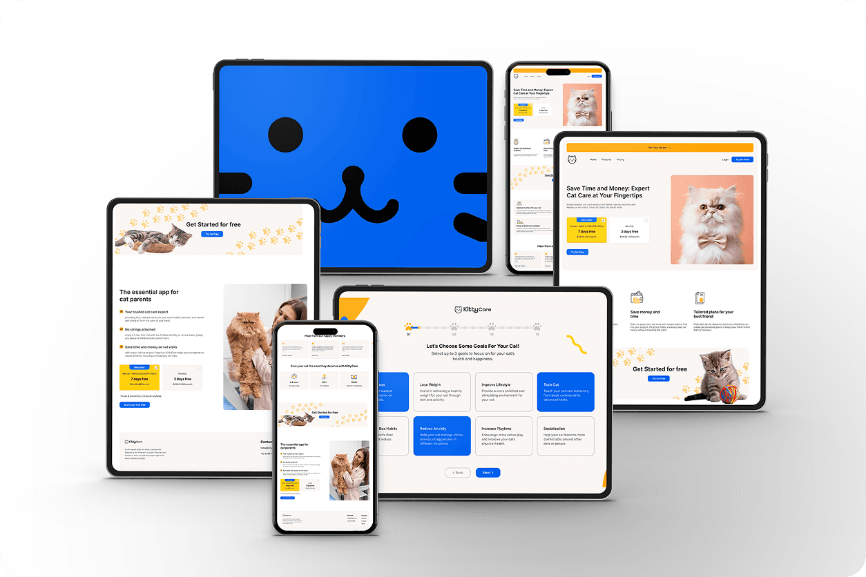 KittyCare — main dashboard screen