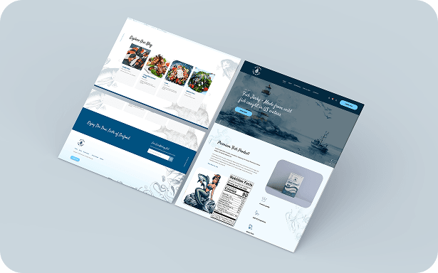 Seafood e-commerce — product listing screen