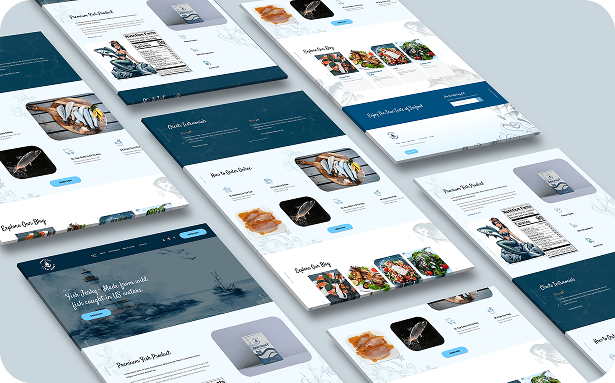 Seafood e-commerce — checkout screen