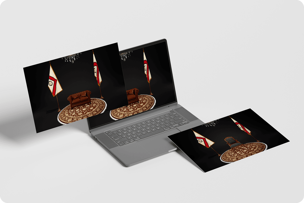 Fan spread of laptops showing colourful bicycle 3D models in multiple views