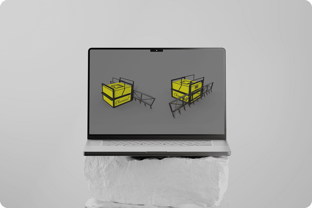 Three laptops side by side showing orange Mars landscape with spaceship scene