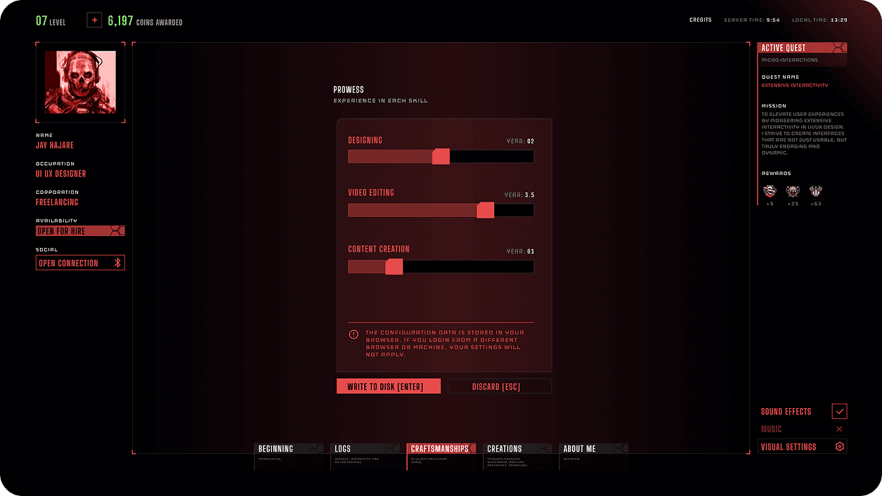 Cyberpunk character silhouette stat screen