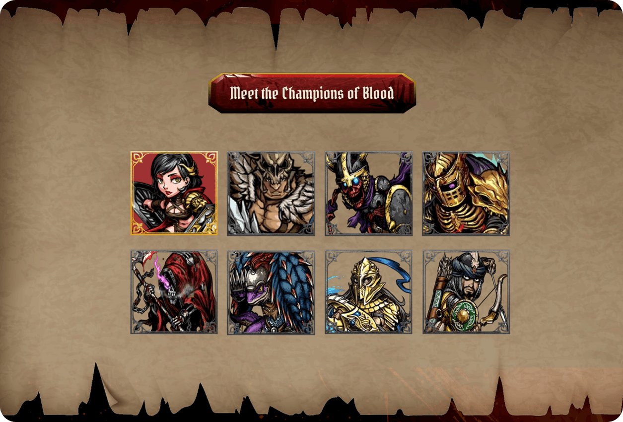 Dark Realms — Blood Warlords phone mockup with logo branding