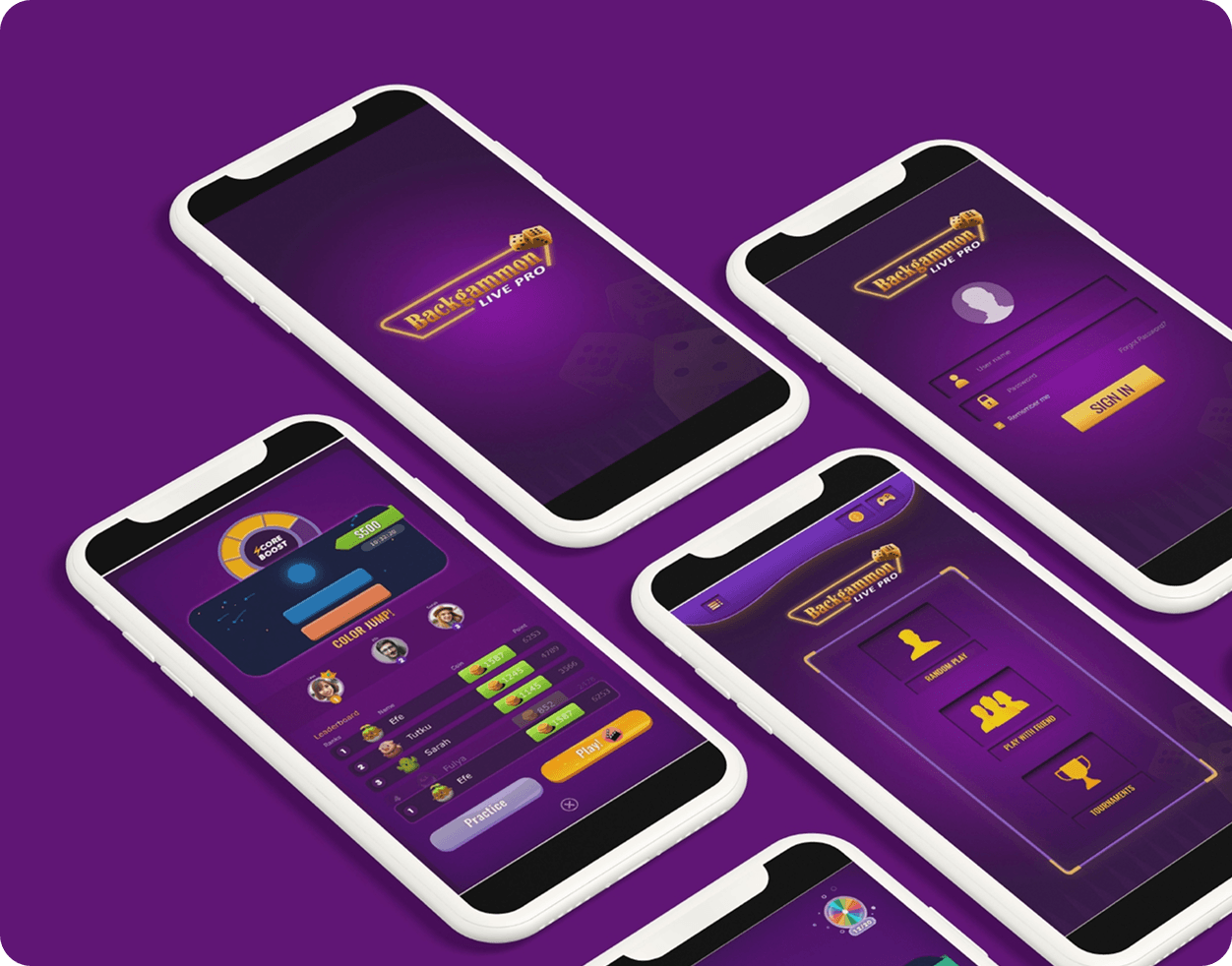 Game UI — purple-themed phone mockup B