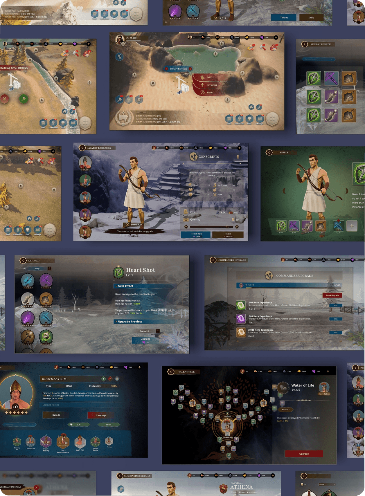 Game UI — RPG map screen (blue tones)
