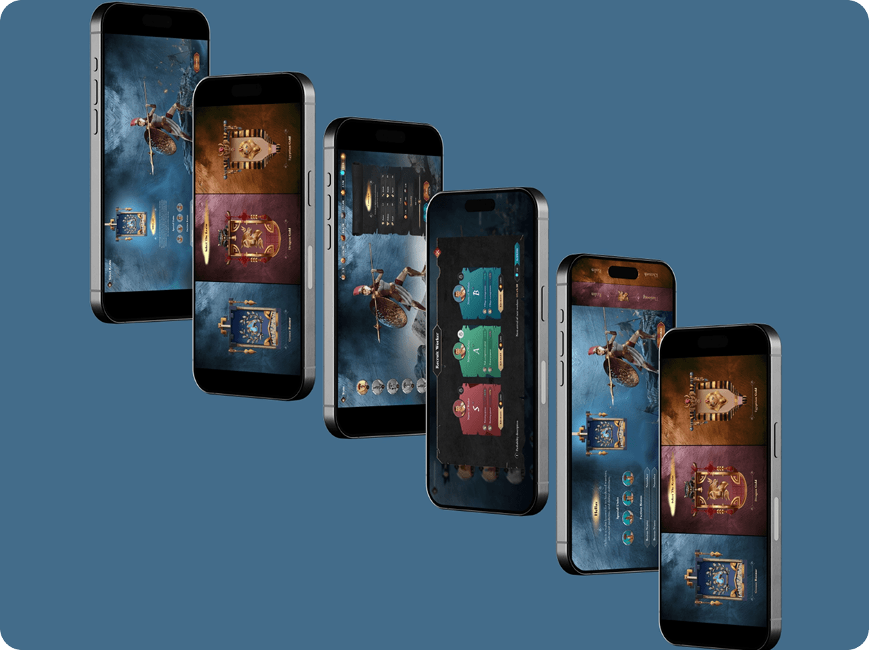 Game UI — RPG menu screen (blue tones)