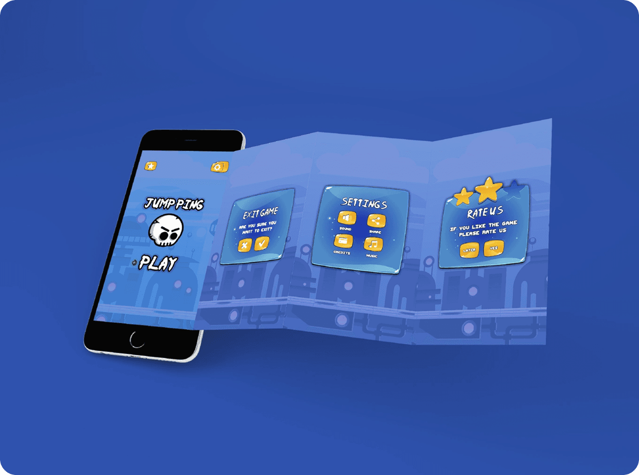 Game UI — tarot card B (gold and brown)