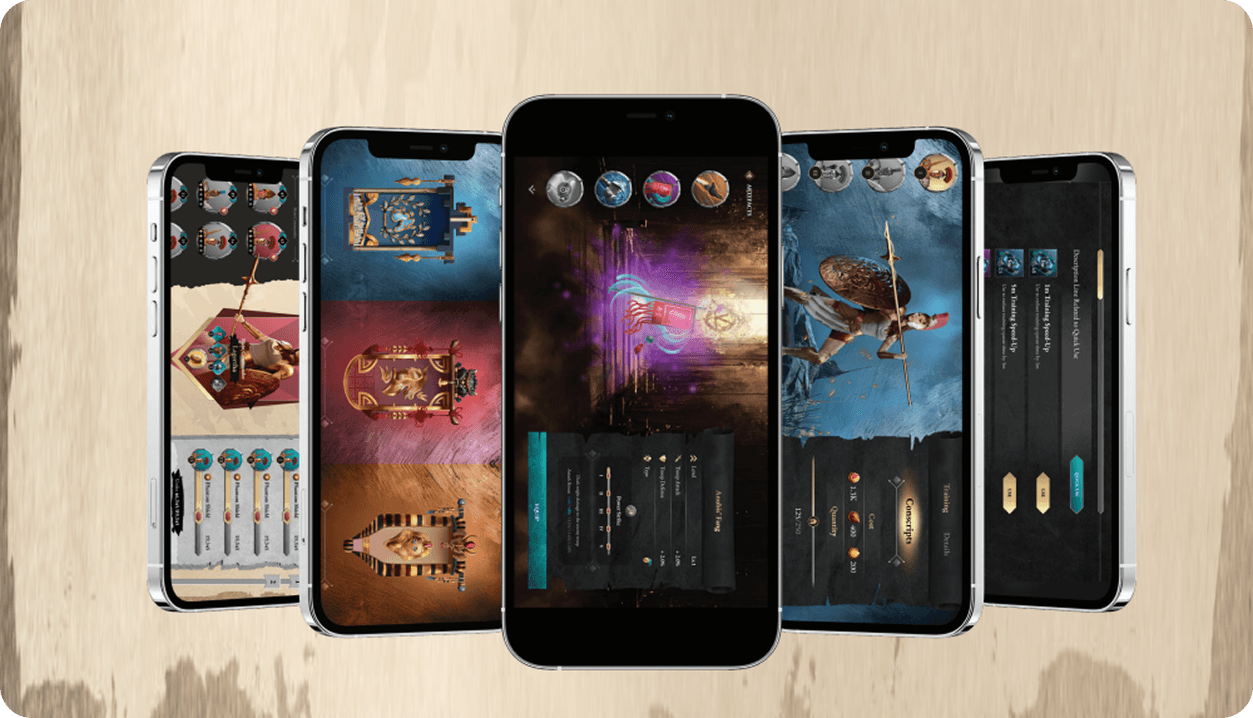 Mythyx — phone mockup gameplay screen B