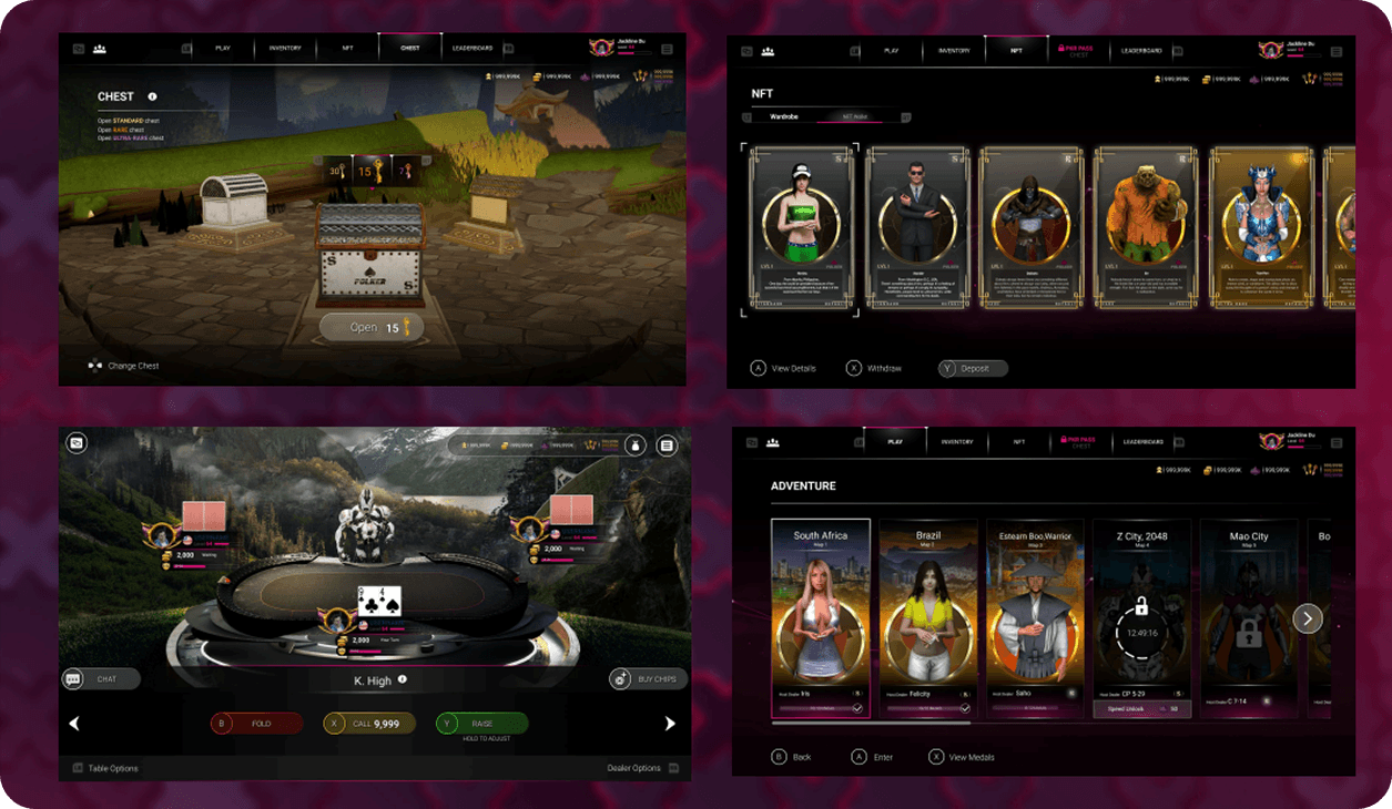 Poker game — player profile screen