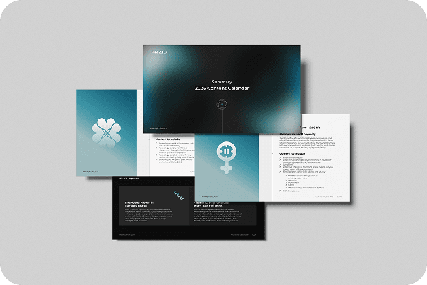 PHZIO content calendar — post schedule