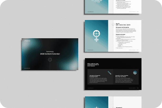 PHZIO content calendar — editorial view