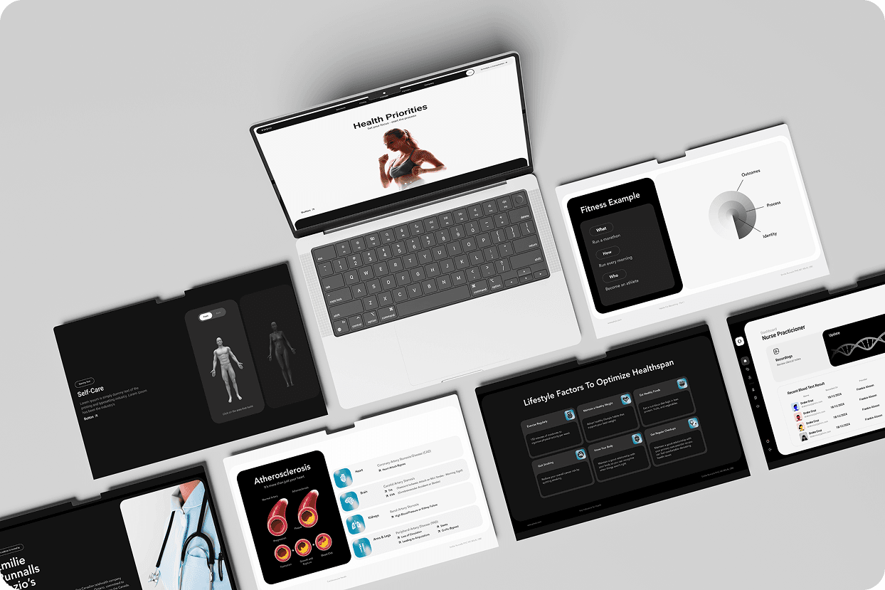 PHZIO web app — health tracking screen
