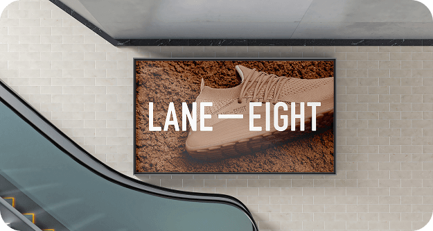 Lane Eight brand signage